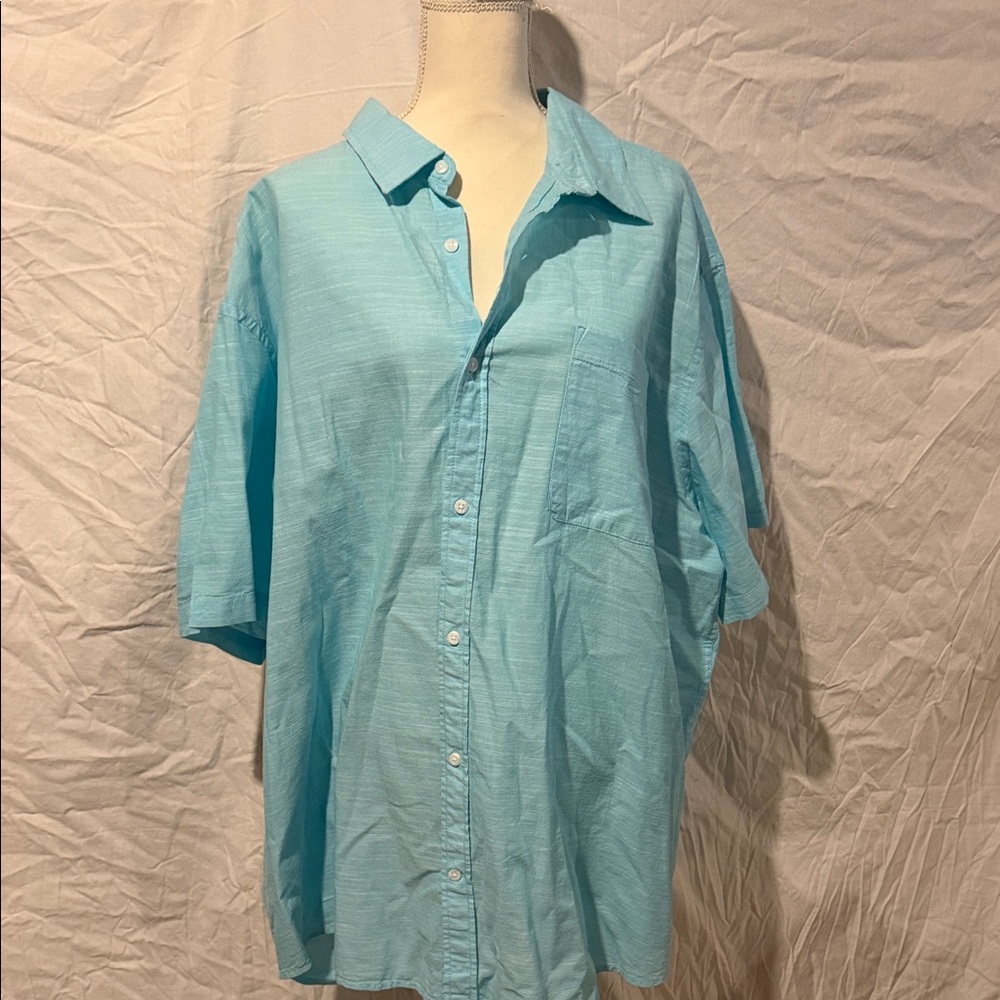 St. John's Bay Aqua Short-Sleeve Button-Down Shirt